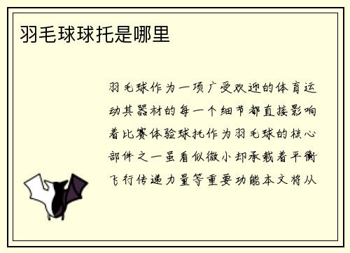 羽毛球球托是哪里